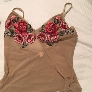 Sheer flower body suit